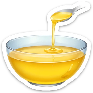 a bowl of yellow liquid, simple, clear sticker