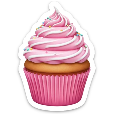 pink cupcake with a swirl of frosting sticker
