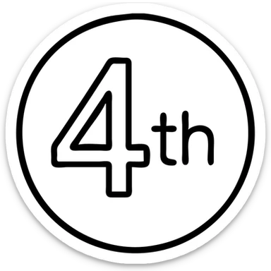 first ,a 4 in a circle with 'th' in the circle sticker