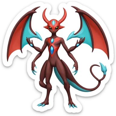 Deoxys-Darkrai-Yveltal-Lunala-Fakémon-hybrid-creature (full body)  sticker