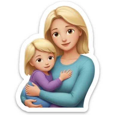 A loving mother holding her young child in her arms, warm natural light coming through a window, soft smile, emotional connection, candid moment, realistic photography, shallow depth of field, high resolution, warm tones
 sticker