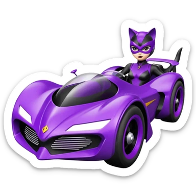 Hot rod Cat Woman’s futuristic Catmobile rc car  sticker