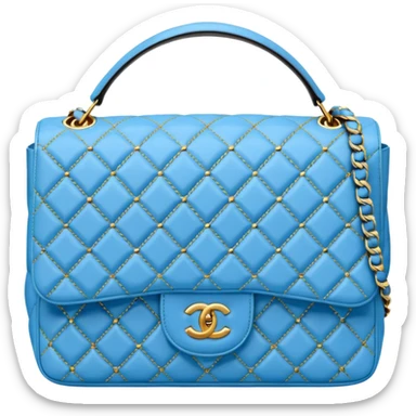 chanel bag sky blue sticker