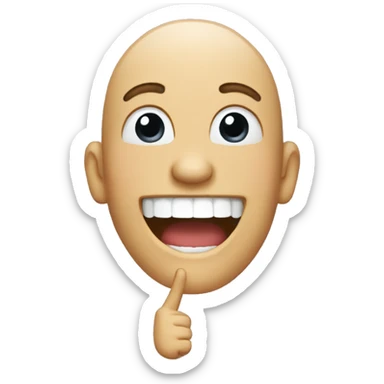 person laughing with mouth open and pointing finger sticker