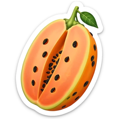 A beautiful papaya fruit is peeled and has black spots.It should be very ripe. sticker