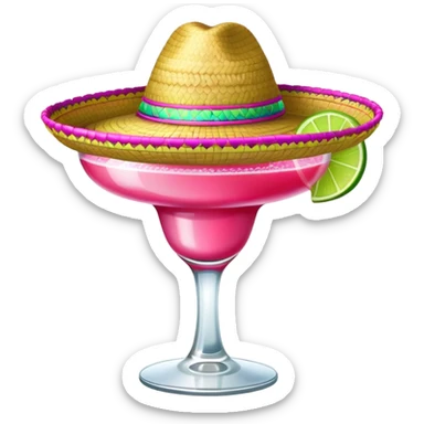 Sombrero on pink margarita  sticker