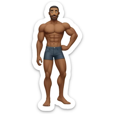 muscular man with extra skinny legs sticker