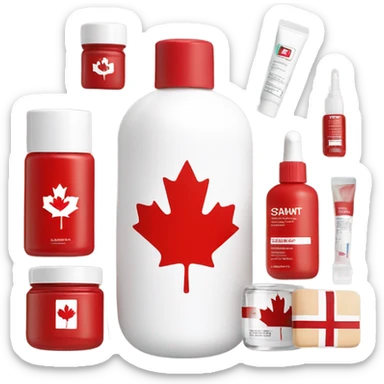 a canada flag mix with skincare sticker