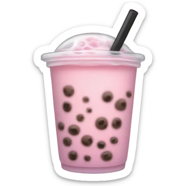 Light Pink boba tea realistic  sticker