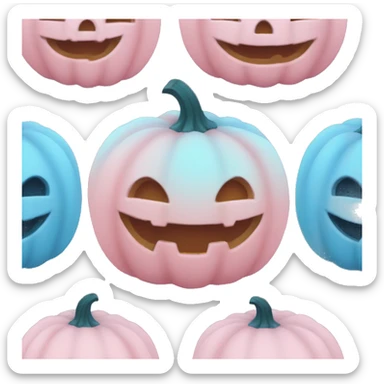 Cute pink and blue pumpkin  sticker