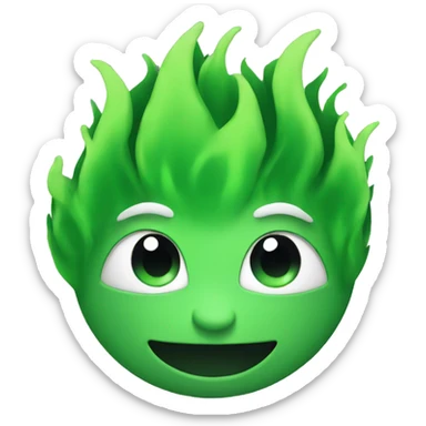 Green flames sticker