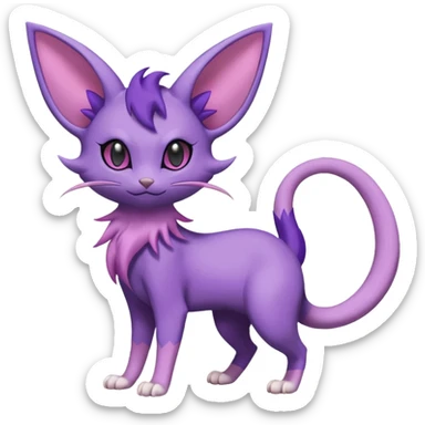 Rattata-Delcatty-Espeon-Purrloin-Fakemon-hybrid-creature (full body) sticker