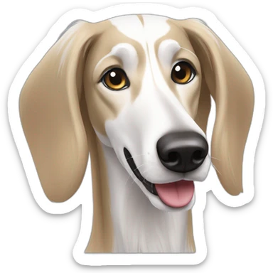 sprint white Saluki sticker