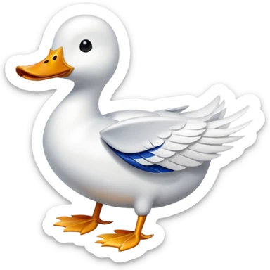 A white duck fused with an airplane  sticker