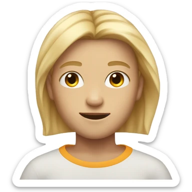 11 year old with blond middle part boy sticker