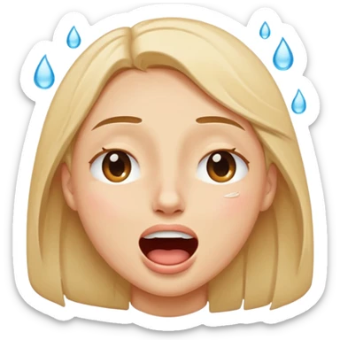 laughing hard emoji, face with eyes closed, wide open mouth, tears of joy, expressive and joyful sticker