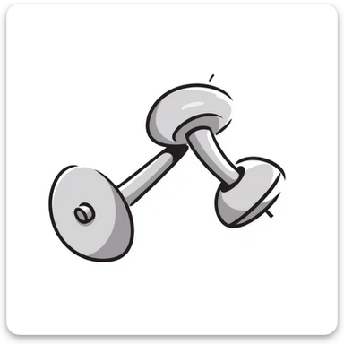 A pair of dumbbells/hand weights for exercise in pastel colors (dd9fb0, ffc6d3, a3bfc9, c4bee2, f1b091), hand-drawn doodle style sticker