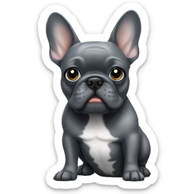 dark grey french  bulldog with blue/grey eyes sticker