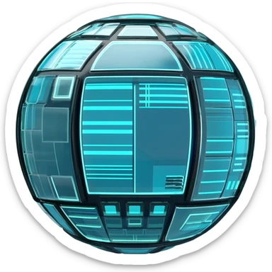 Futuristic technological ball sticker
