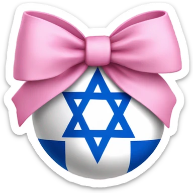 The Israeli flag with a pink bow on it sticker