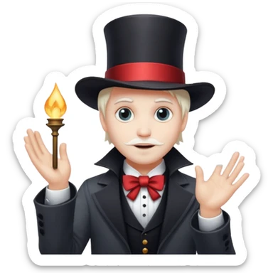 a magician who disappears into fog sticker