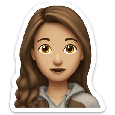 girl with brown hair and with brown horse sticker