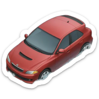 car crash in a fountain sticker