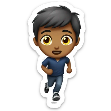 boy run urgent sticker