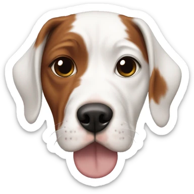 Red haired girl with septum piercing holding black and white English Staffordshire dog sticker