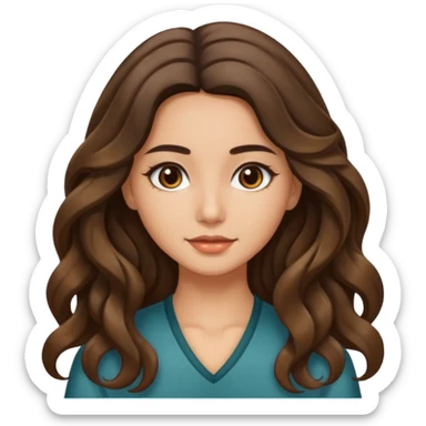 Morena com cabelo ondulado nas pontas  e de pele um pouco bronzeada cabelo grande raiz Lisa sticker