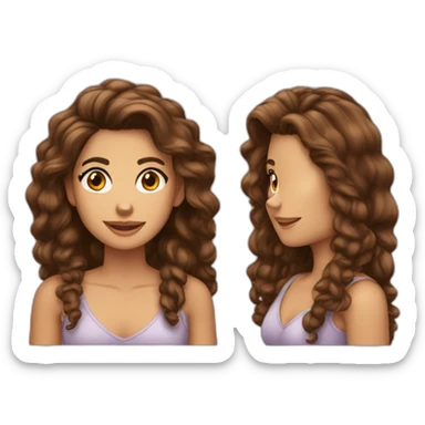 garota de pele clara e cabelo castanho comprido sticker