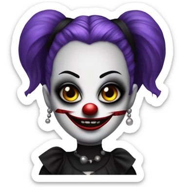 Gothgirl with piercings evil clown sticker