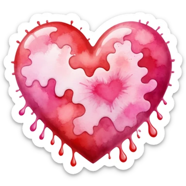 heart with a watercolor splash sticker