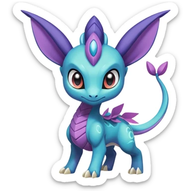 Meloetta-Suicune-Spyro-Toothless-Stitch-Pokémon-Fakémon-creature-hybrid sticker