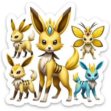 Meloetta-Renamon-Jolteon-Beedrill-Manectric-Palkia-Cresselia-fusion sticker