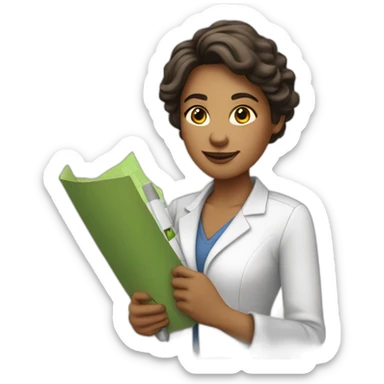 woman architect holding blueprints sticker