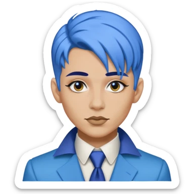 blue hair drag king fabulous makeup sticker