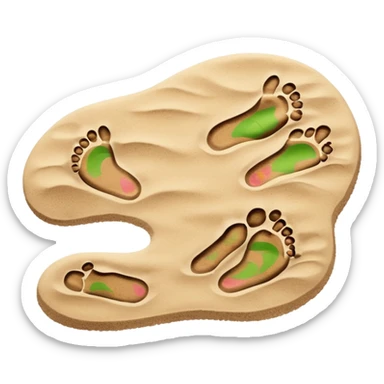 two footprints: child and adult sticker