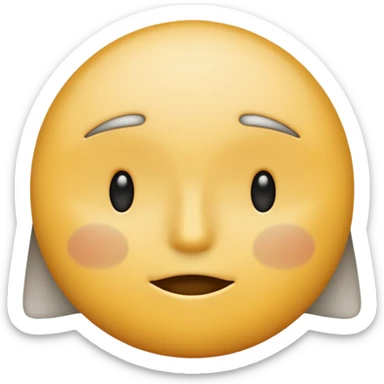 A neutral-colored emoji face (light gray or pale yellow) with half-closed eyes, small dark circles underneath, and a tiny straight-line mouth. A small power symbol (⏻) floats above the head or appears faded on the forehead, suggesting low energy or mental exhaustion. sticker