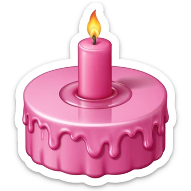 A drawing of a flaming pink candle that could be used on a romantic dinner table. The camera should be isometric at a right angle. sticker