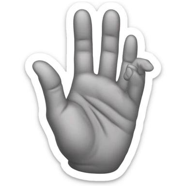 a palm with middle and ring fingers folded down sticker
