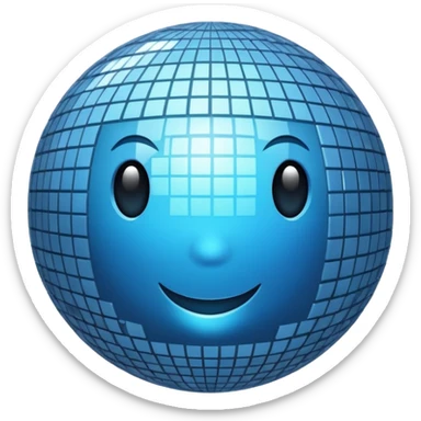 disco ball moon sticker