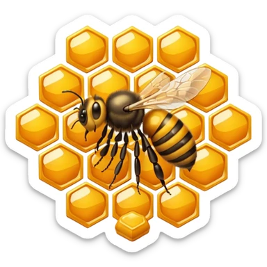 honeycomb with a bee sticker
