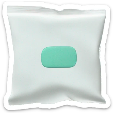 Plain White and teal wipes sticker