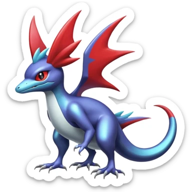 Shiny Noibat-Nargacuga-Salamence-Silvally-Fakémon-hybrid-creature (full body)  sticker