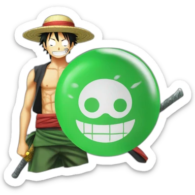 Luffy with Roronoa Zoro sticker