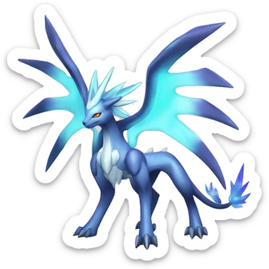  cool edgy shiny colorful godly ethereal Suicune-Dialga-Fakemon full body sticker