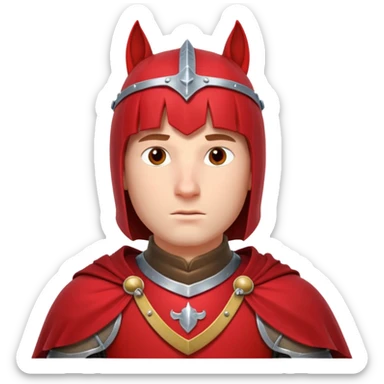 medieval horse rider knight portrait, head and shoulders only, armor collar, cloak, intense eyes, fantasy vibe, 3D cartoon, mobile game icon style, clean background, no text, no watermark
 sticker