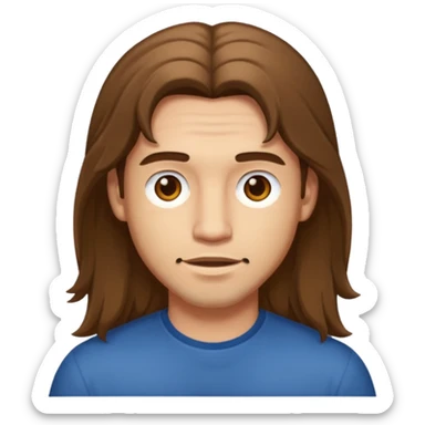 a man with a light skin (not much) with a long hair  sticker