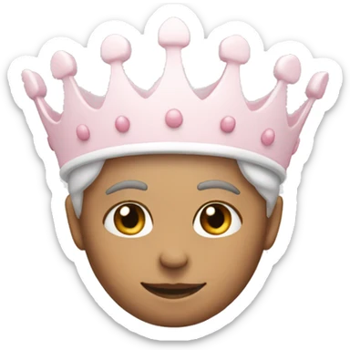 White and pastel pink crown sticker